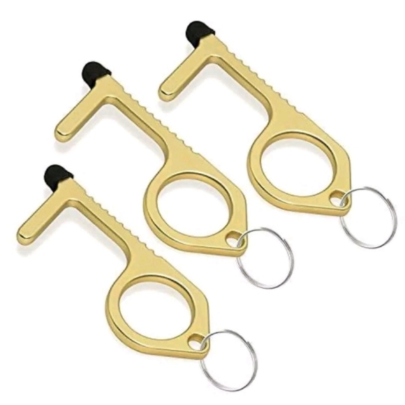 New 3 Pack Mobi Lock Brass Door Opener Key Chain Tool. - Picture 11 of 12